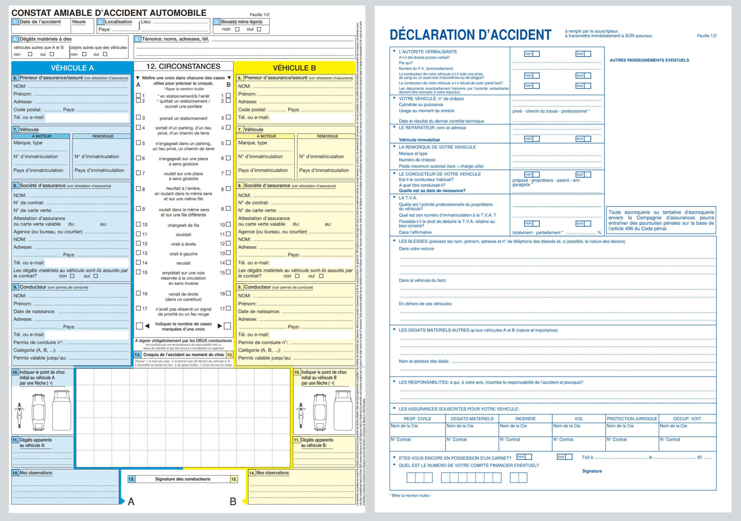 Comment remplir le constat d'accident en Belgique (2026)