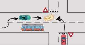 dépassement carrefour tram